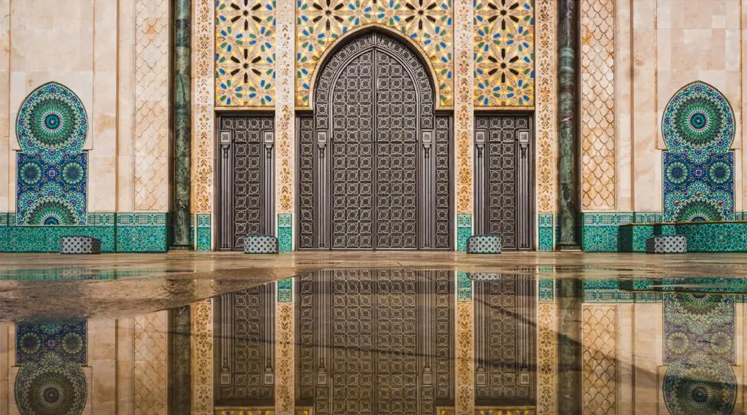 a large ornate door in a building